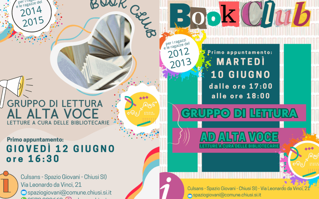 Gruppi di Lettura per ragazzi e ragazze